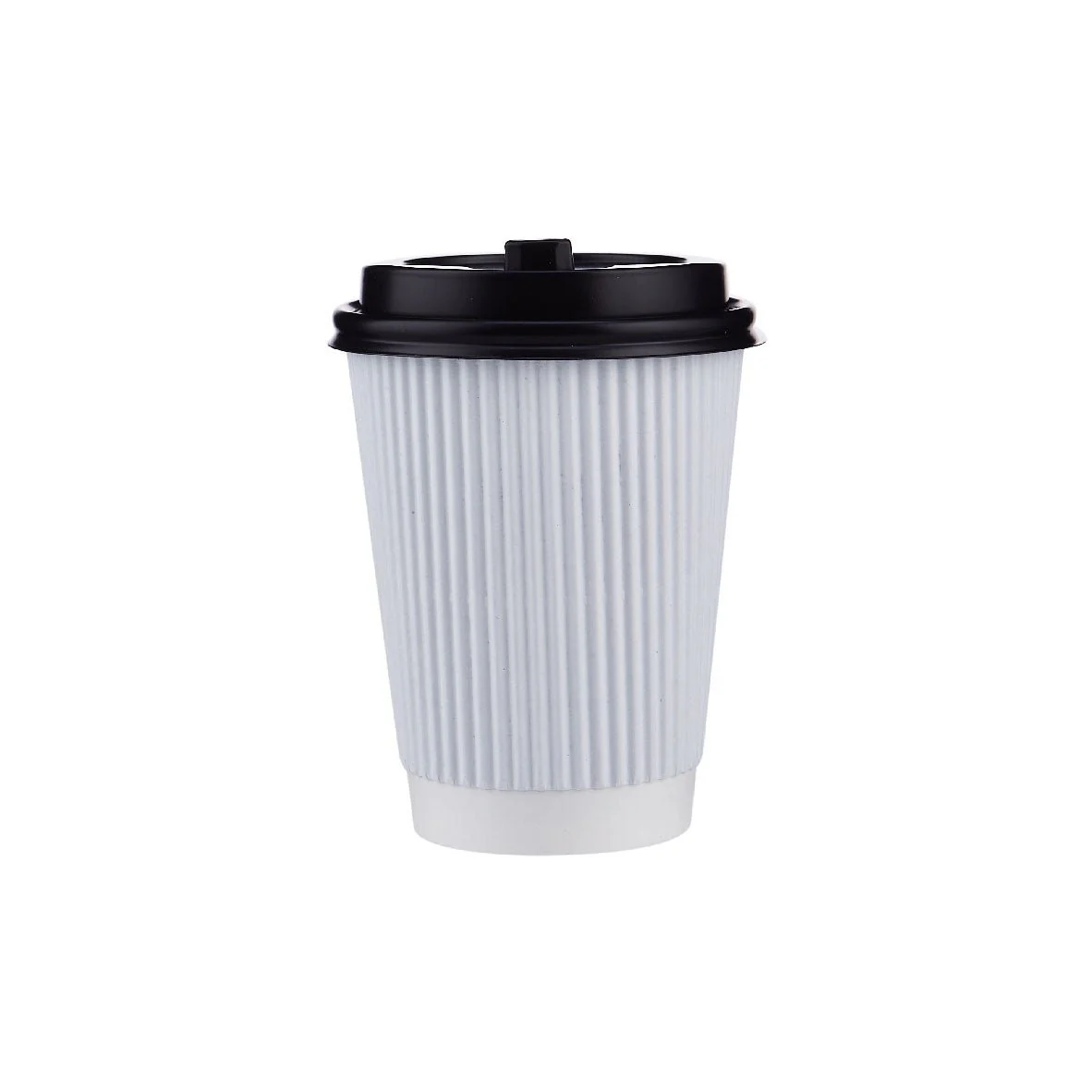 12 Oz White Ripple Paper Cup With Lid 10 Pieces - Image 2