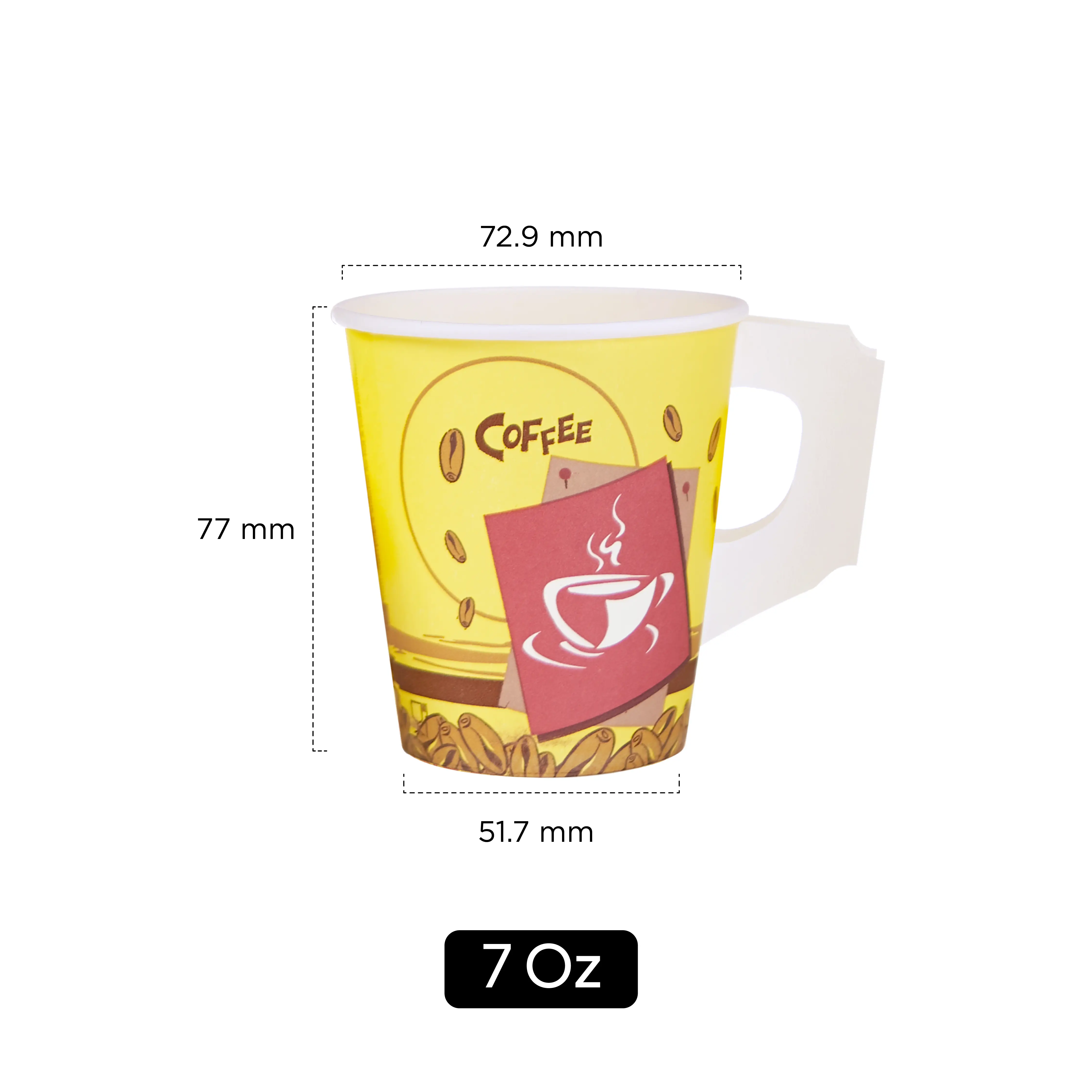 7 Oz Printed Single Wall Paper Cups with Handle - Image 7