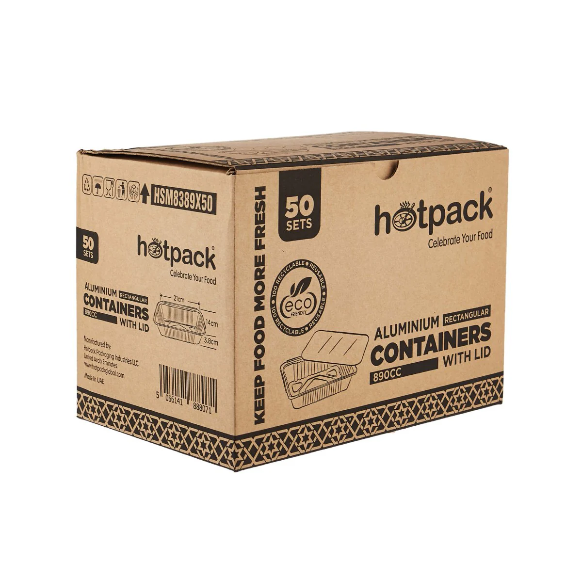 Aluminium Containers with Lid 50 Pieces Pack - Image 3