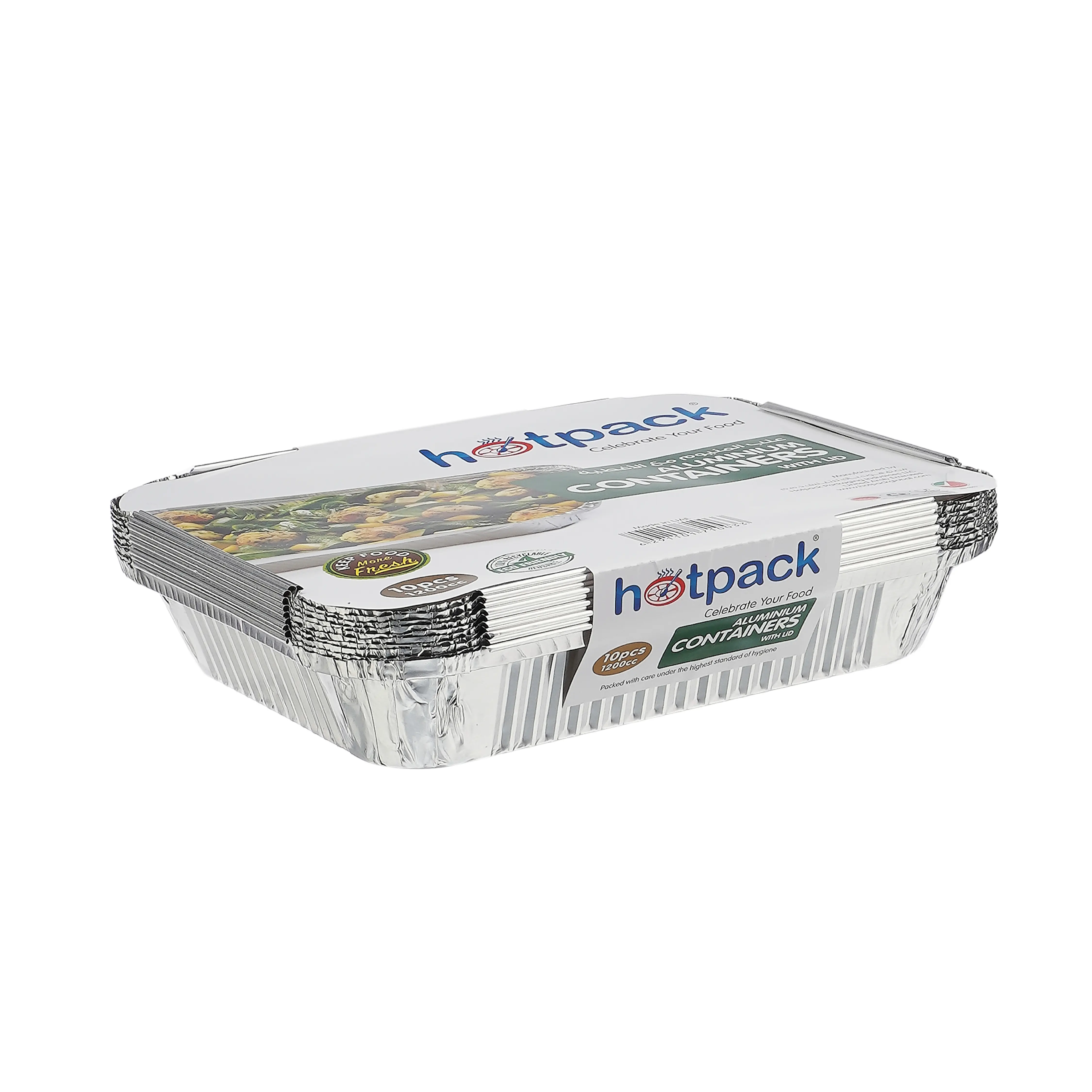 Aluminium Containers with Lid  83120 ( 1200 CC ) 235 mm Length x 190 mm Width x 35 m,m Height 10 Pieces - Image 3