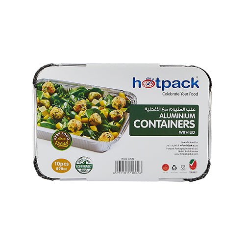Aluminium Containers with Lid 8389 ( 890 CC ) 10 Pieces