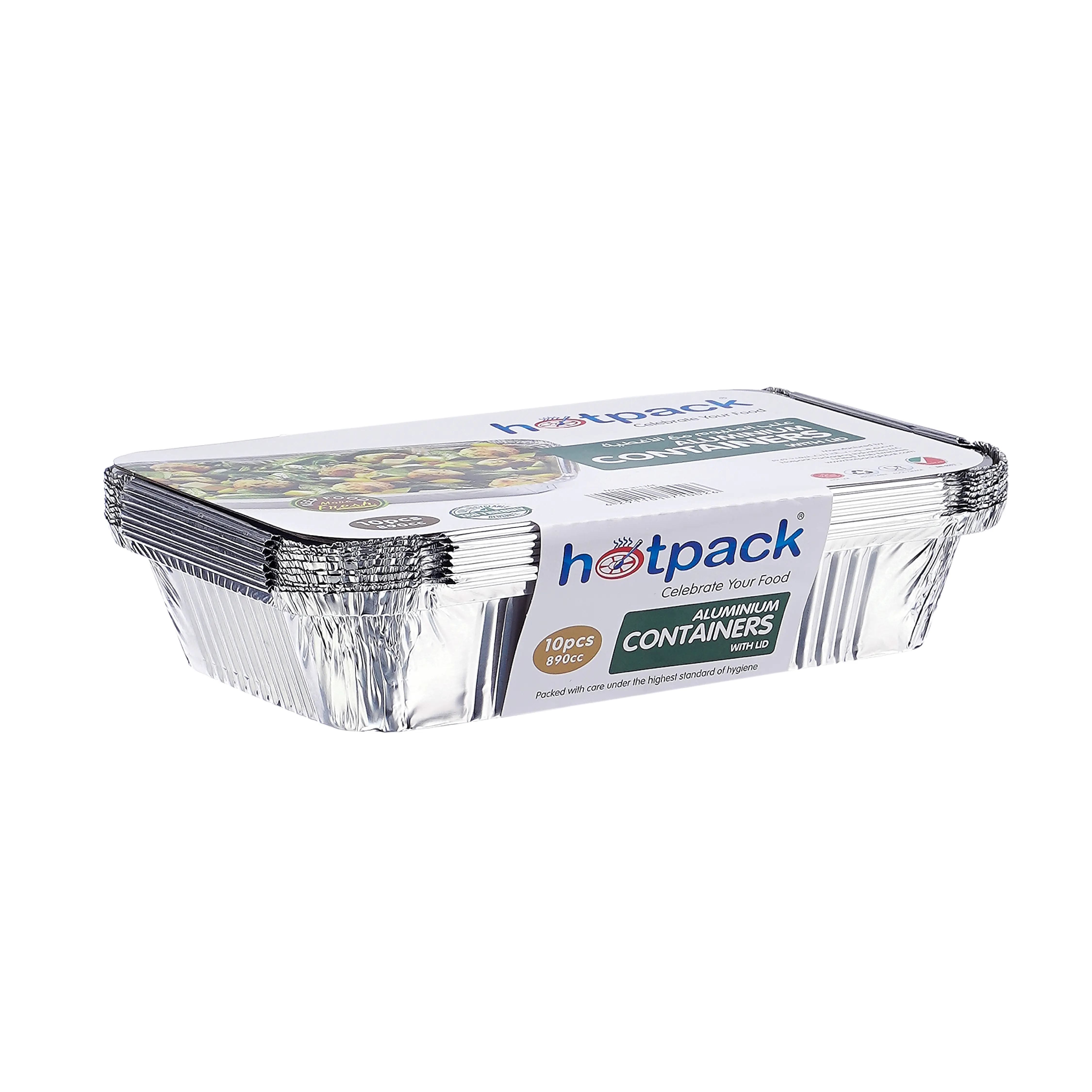 Aluminium Containers with Lid 8389 ( 890 CC ) 10 Pieces - Image 3
