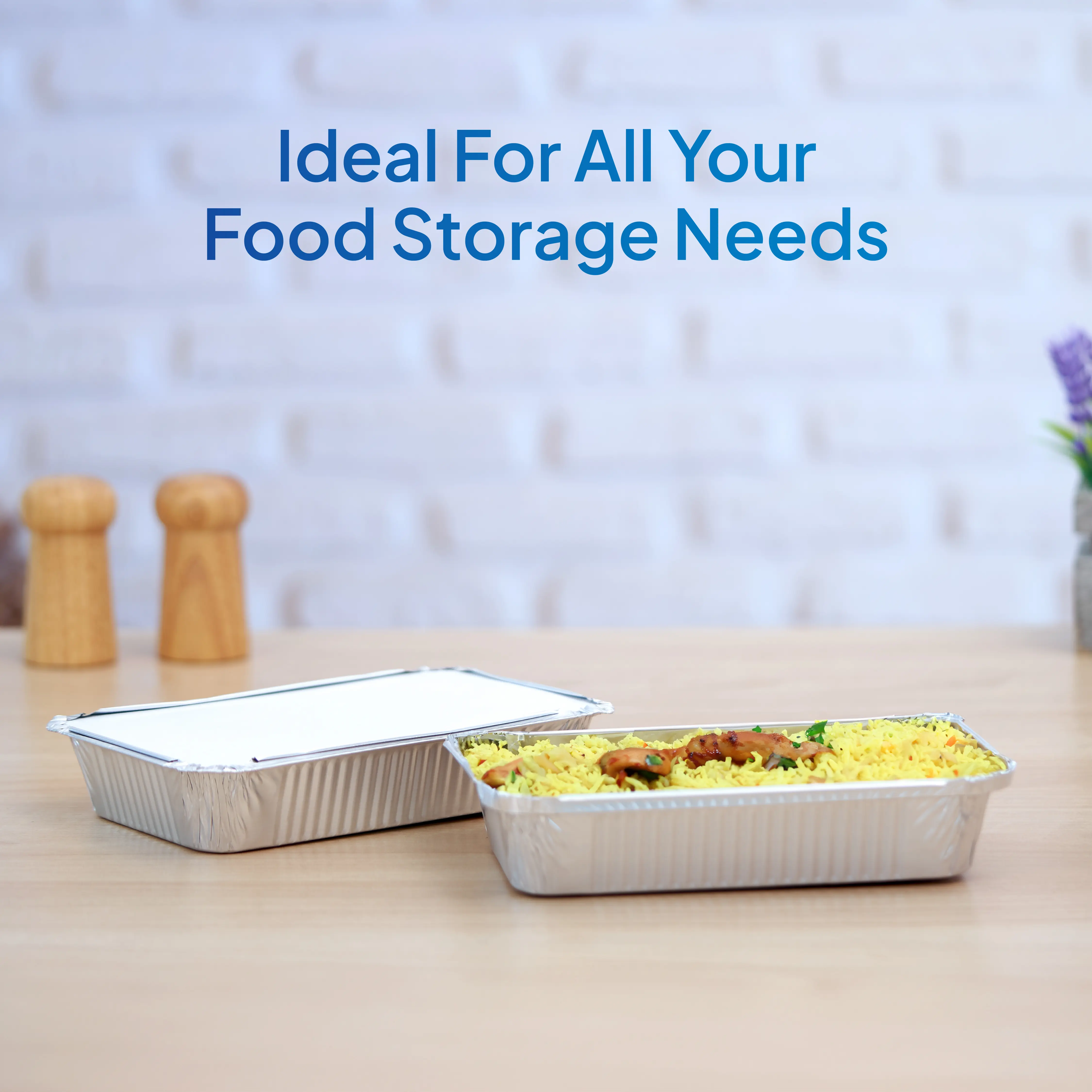 Aluminium Containers with Lid 8389 ( 890 CC ) 10 Pieces - Image 4