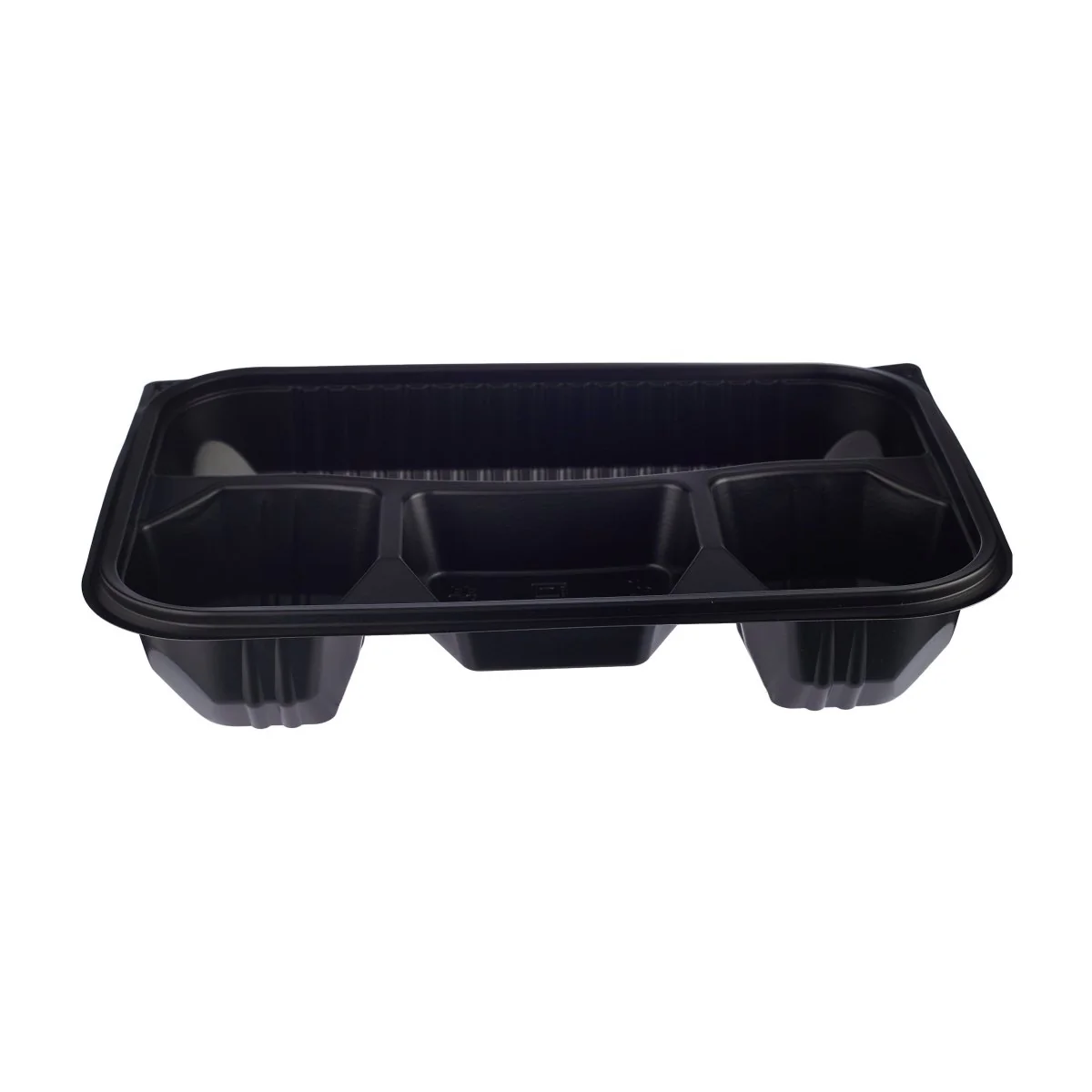 Black Base Rectangular 4-Compartment Container With Lid 5 Pieces - Image 4