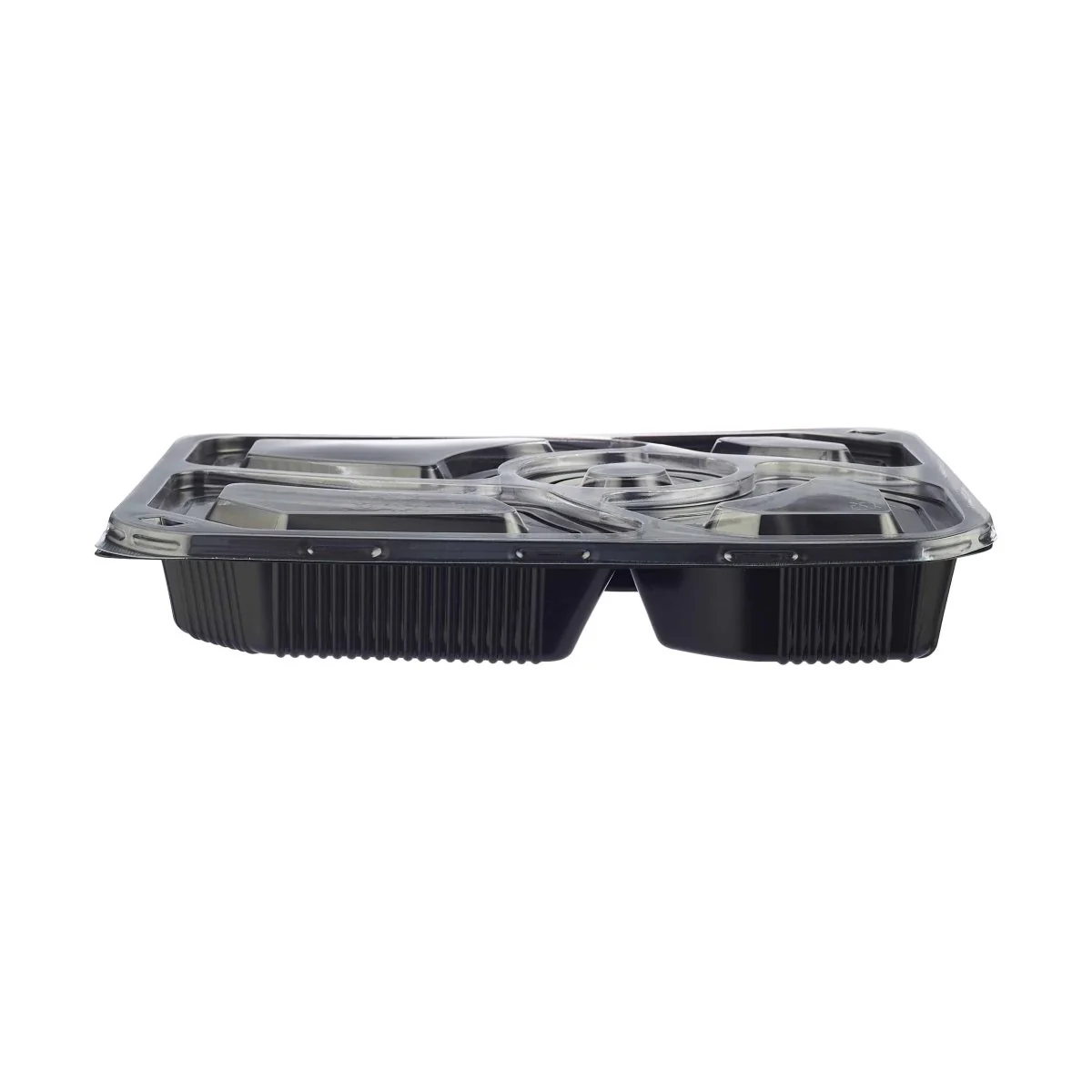 Black Base Rectangular 5-Compartment Container 200 Pieces - Image 2