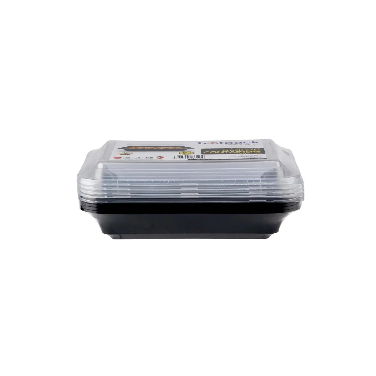 Black Base Rectangular Container With lid 5 Pieces - Image 23