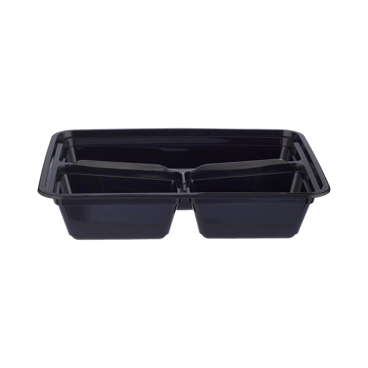 Black Base Rectangular Microwavable Compartment Container with Lids 5 Pieces - Image 8