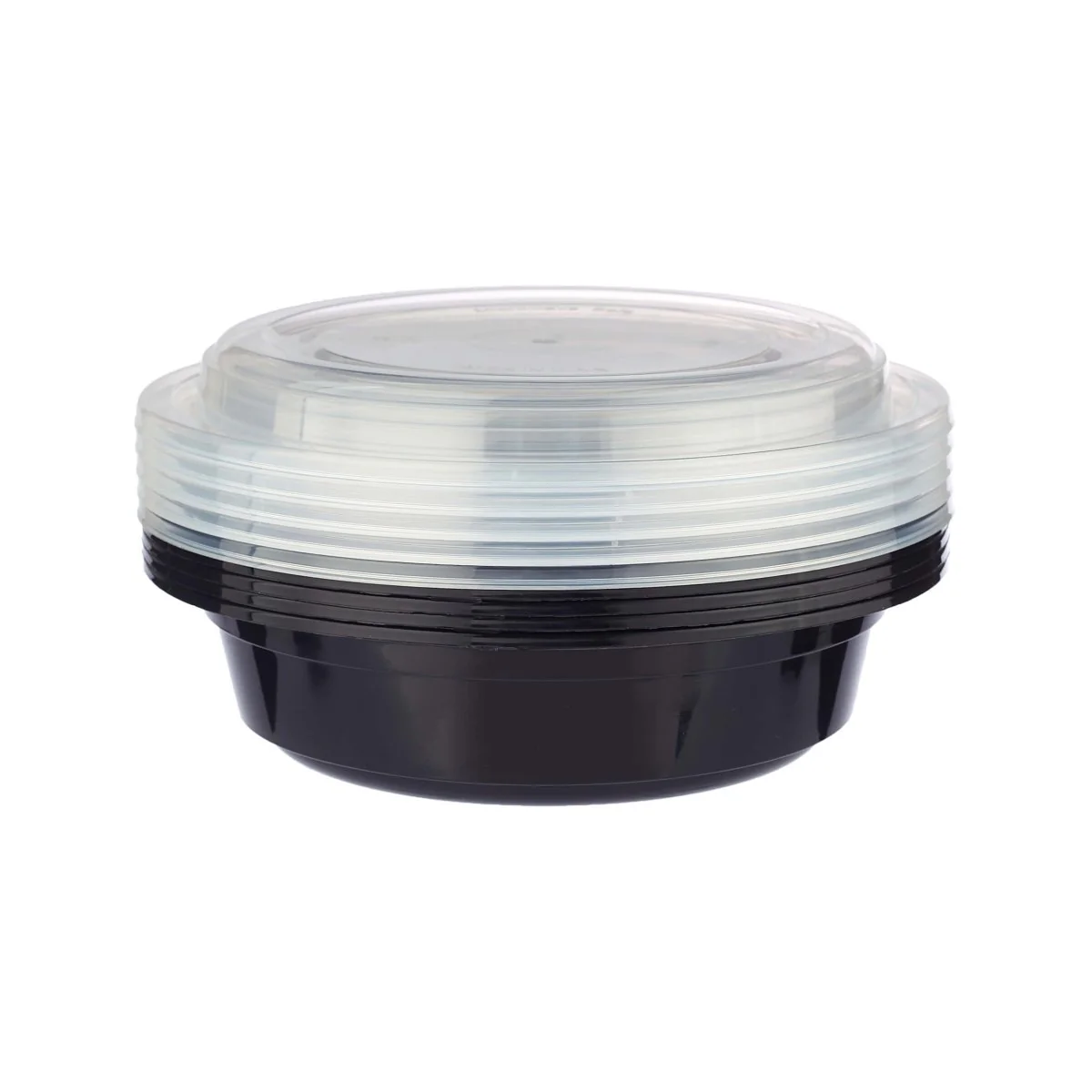 Black Base Round Microwavable Container with  Lid - Image 3