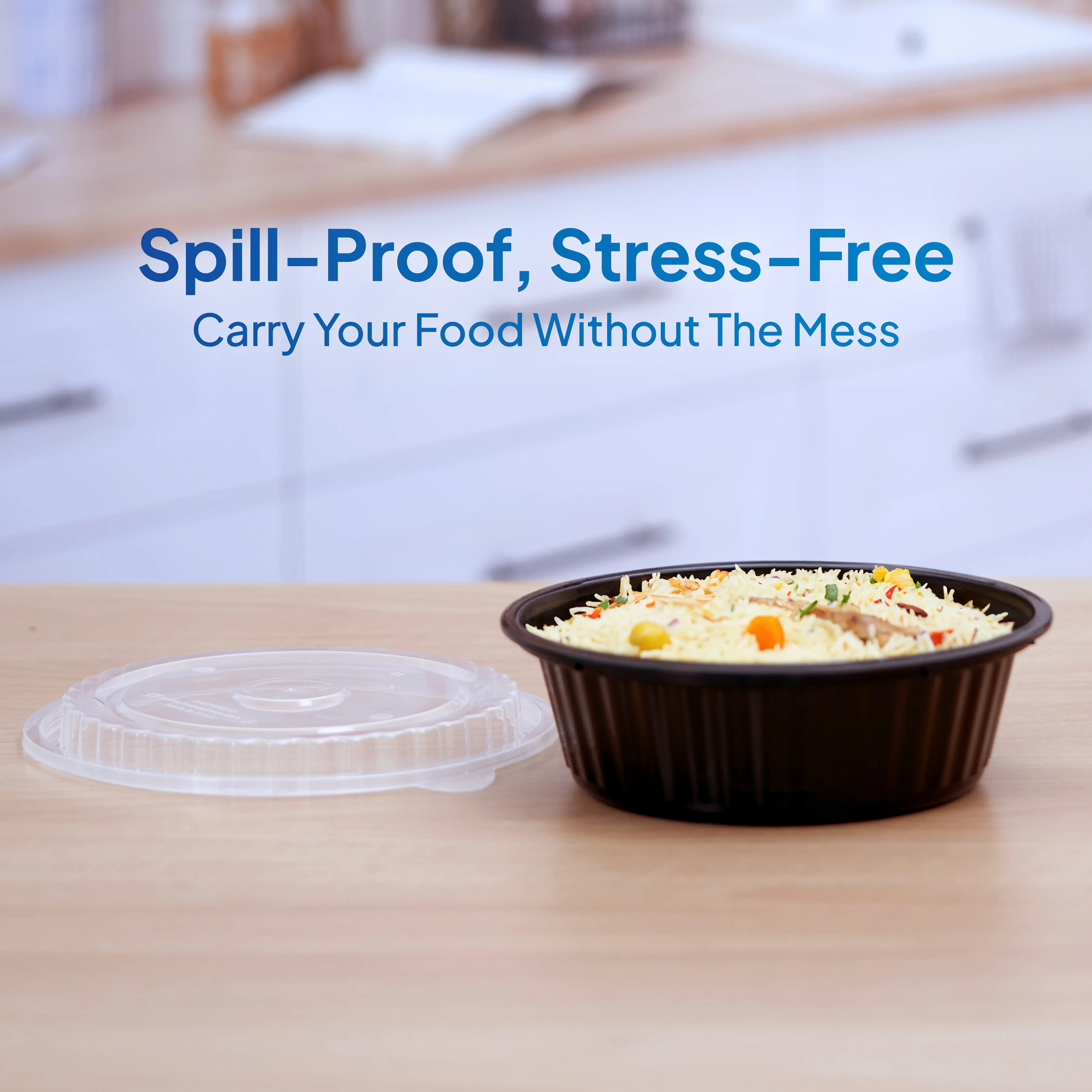 Black Base Round Ribbed Container with Lids 5  Pieces - Image 12