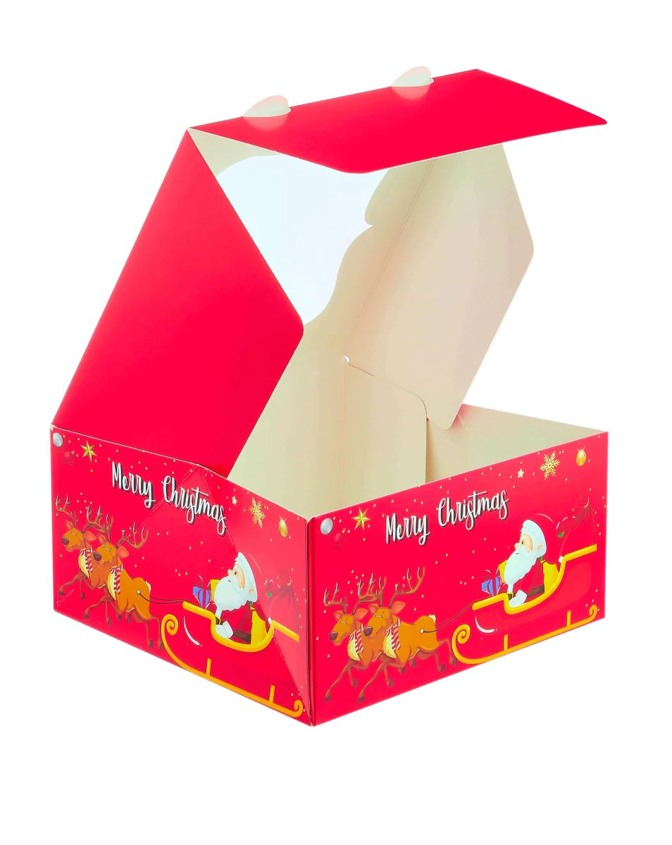 Christmas Cake Box with Window 5 Pieces - Image 13