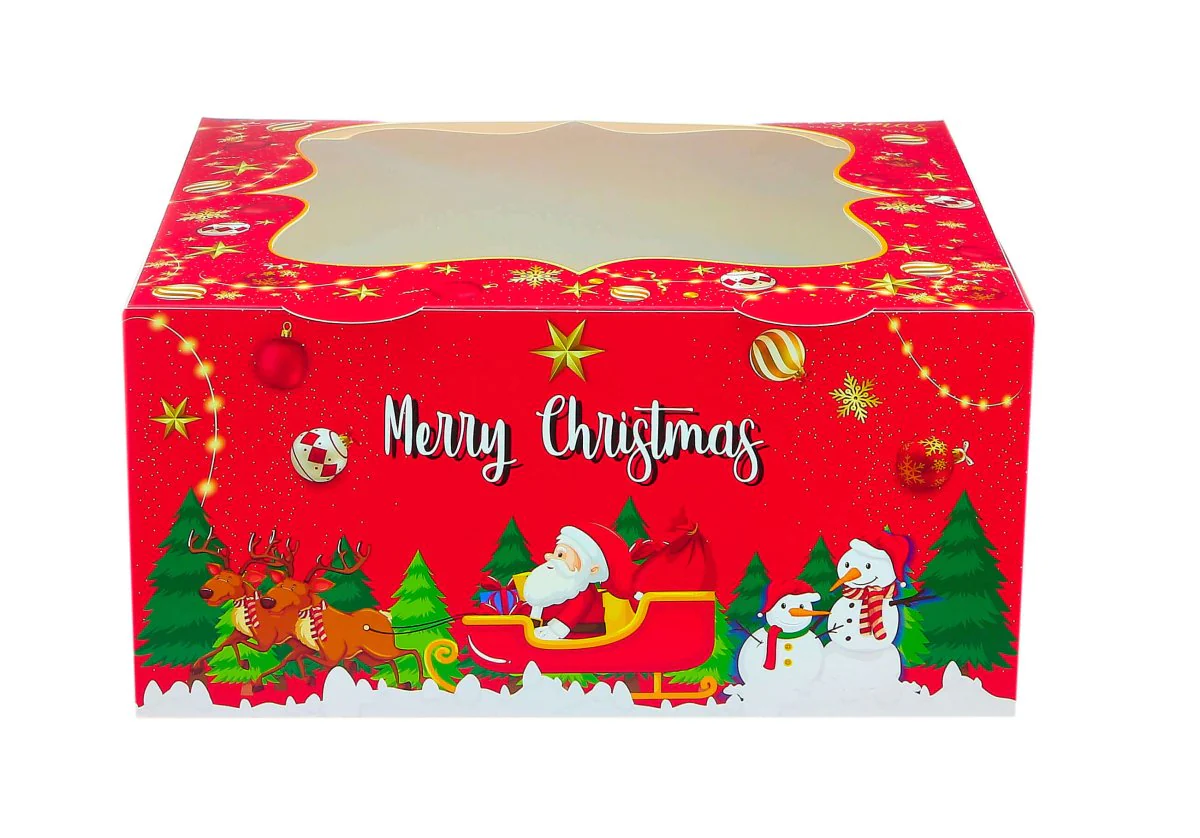 Christmas Cake Box with Window 5 Pieces - Image 17