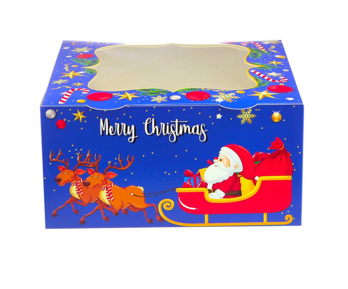 Christmas Cake Box with Window 5 Pieces - Image 3