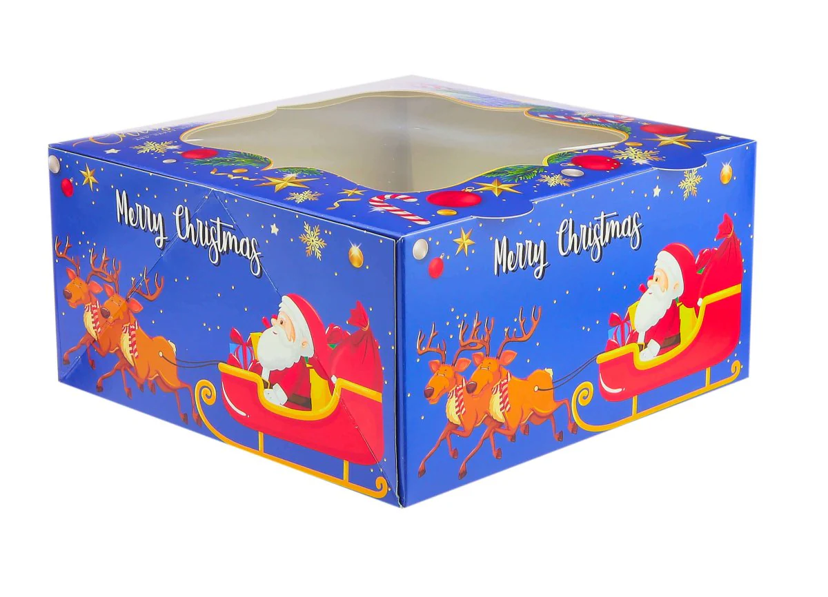 Christmas Cake Box with Window 5 Pieces - Image 7