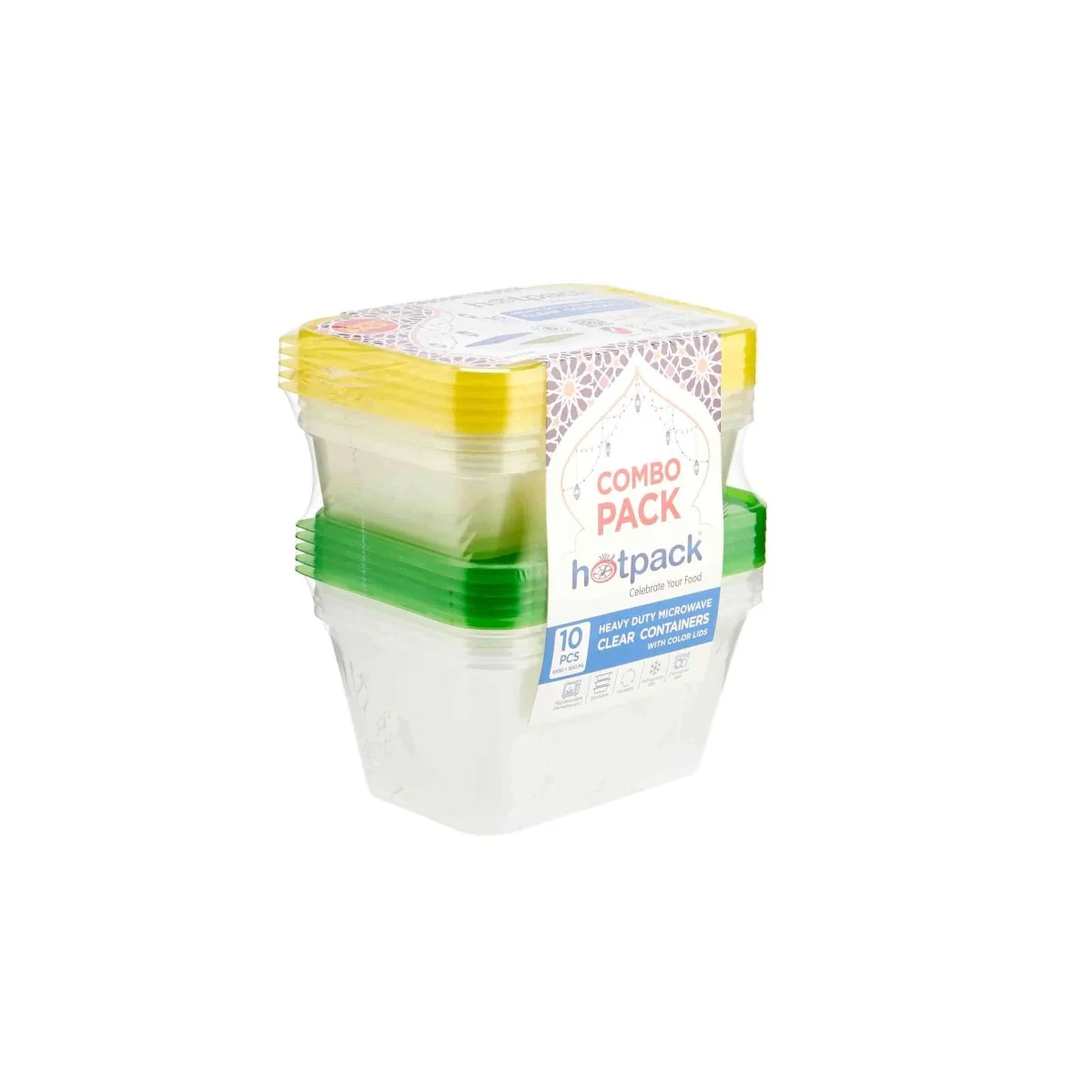 Clear Heavy Duty Microwave Container With Color Lid Combo Pack  500ml + 1000ml - Image 4