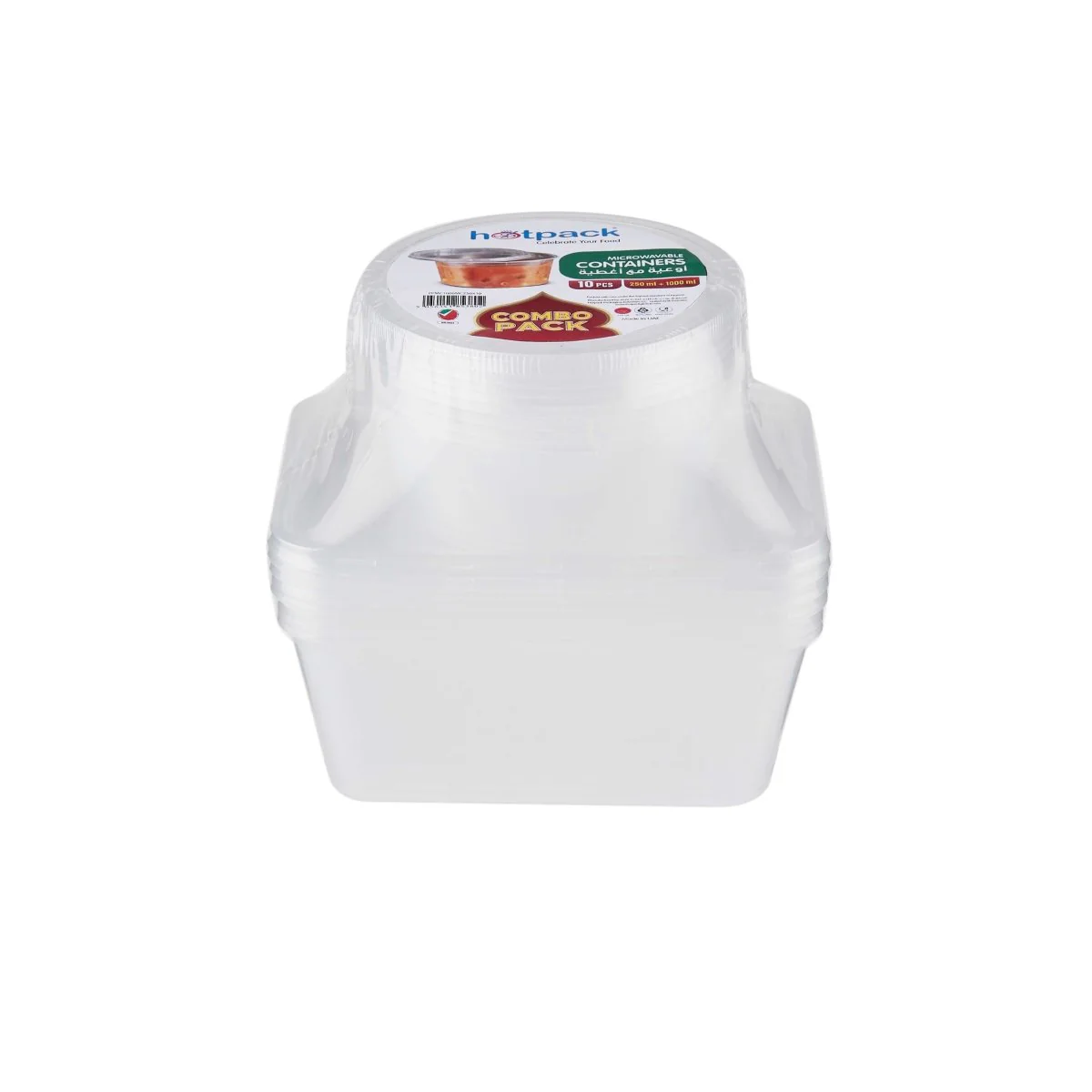 Clear Microwavable Container 1000ml + 250ml  Combo Pack - Image 2