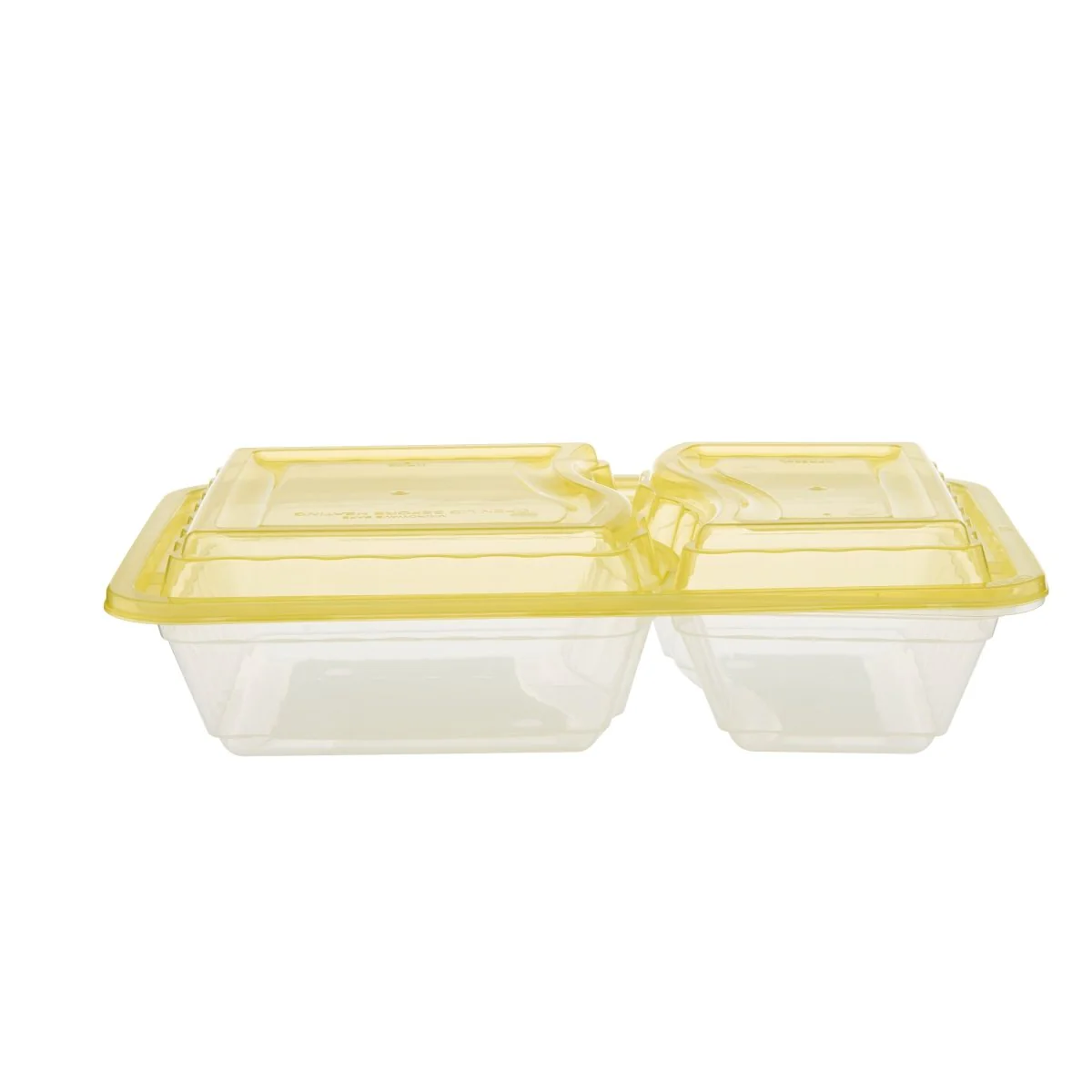 Clear Ribbed Rectangular Microwave Compartment Container with Color Lids 5  Pieces - Image 18