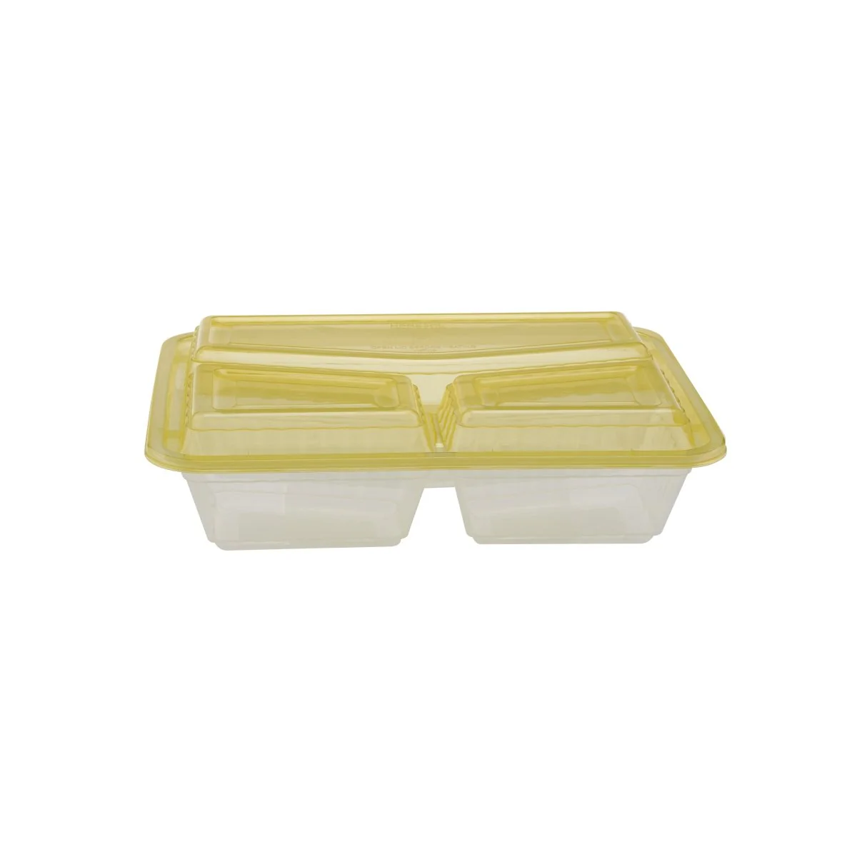 Clear Ribbed Rectangular Microwave Compartment Container with Color Lids 5  Pieces - Image 6