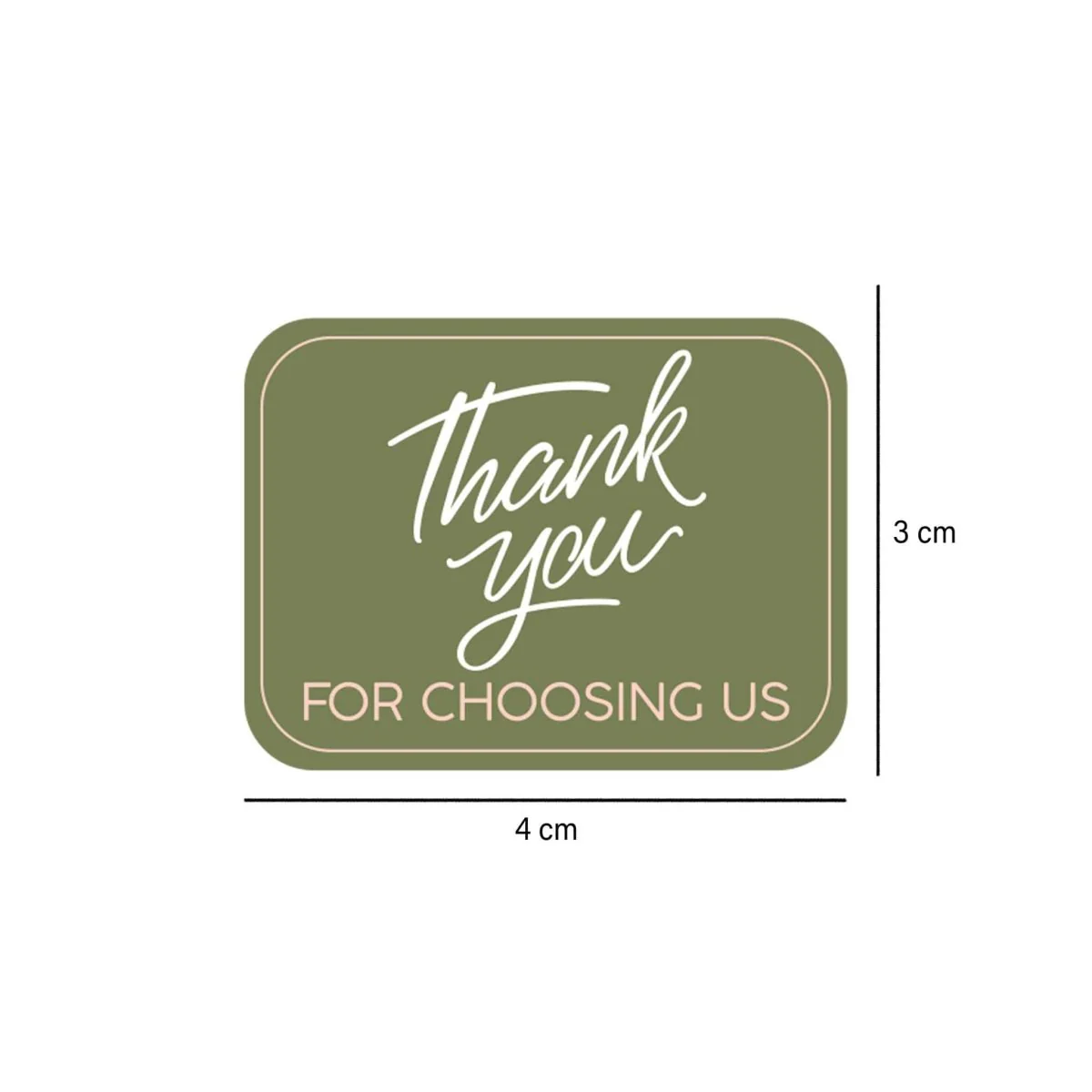 Dark Green Thank You Sticker Roll 250 Pieces - Image 2