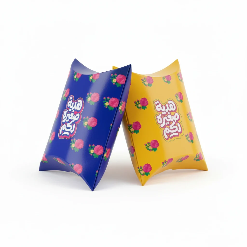 Arabic Gift Pillow Pouch (Blue & Yellow)