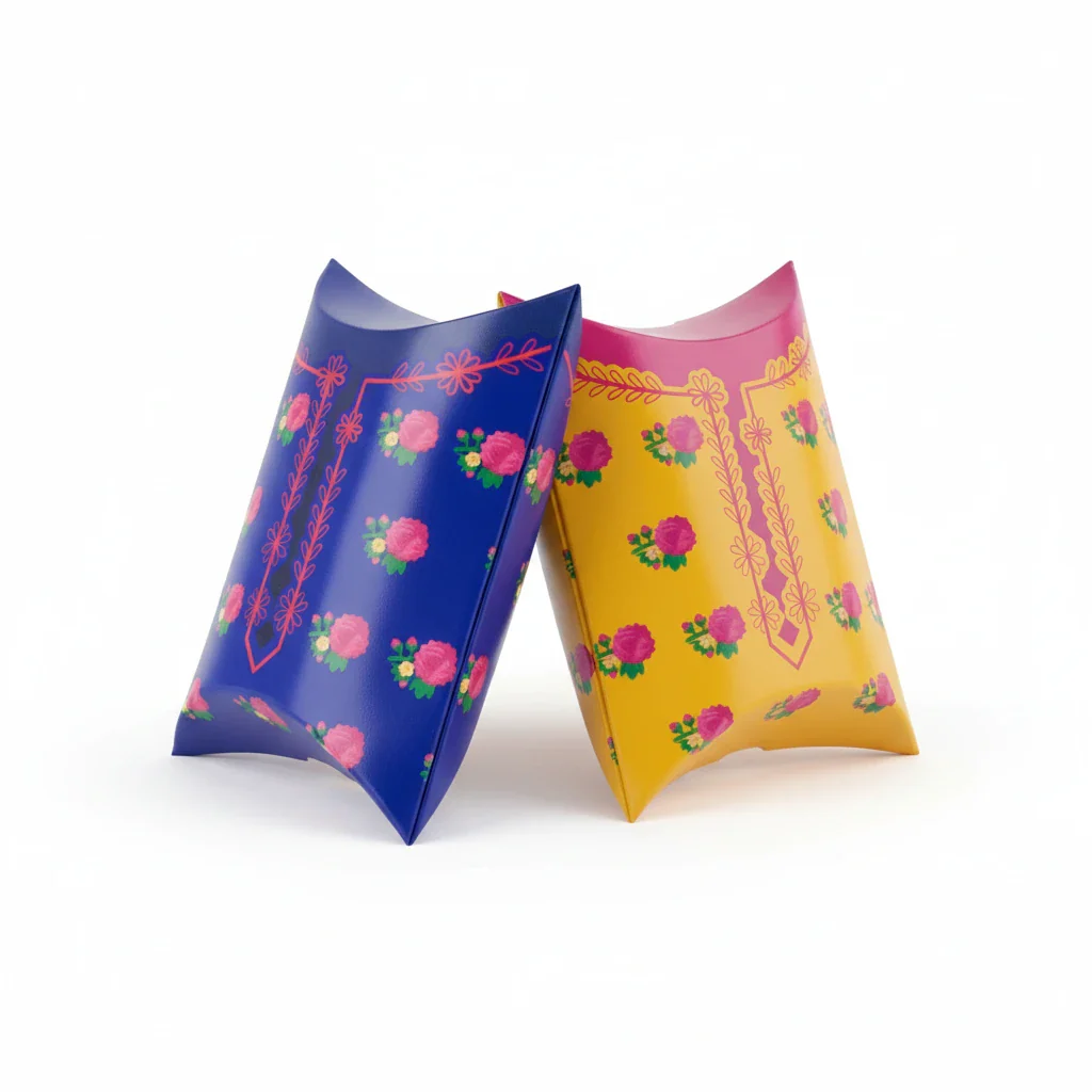 Arabic Gift Pillow Pouch (Blue & Yellow) - Image 2