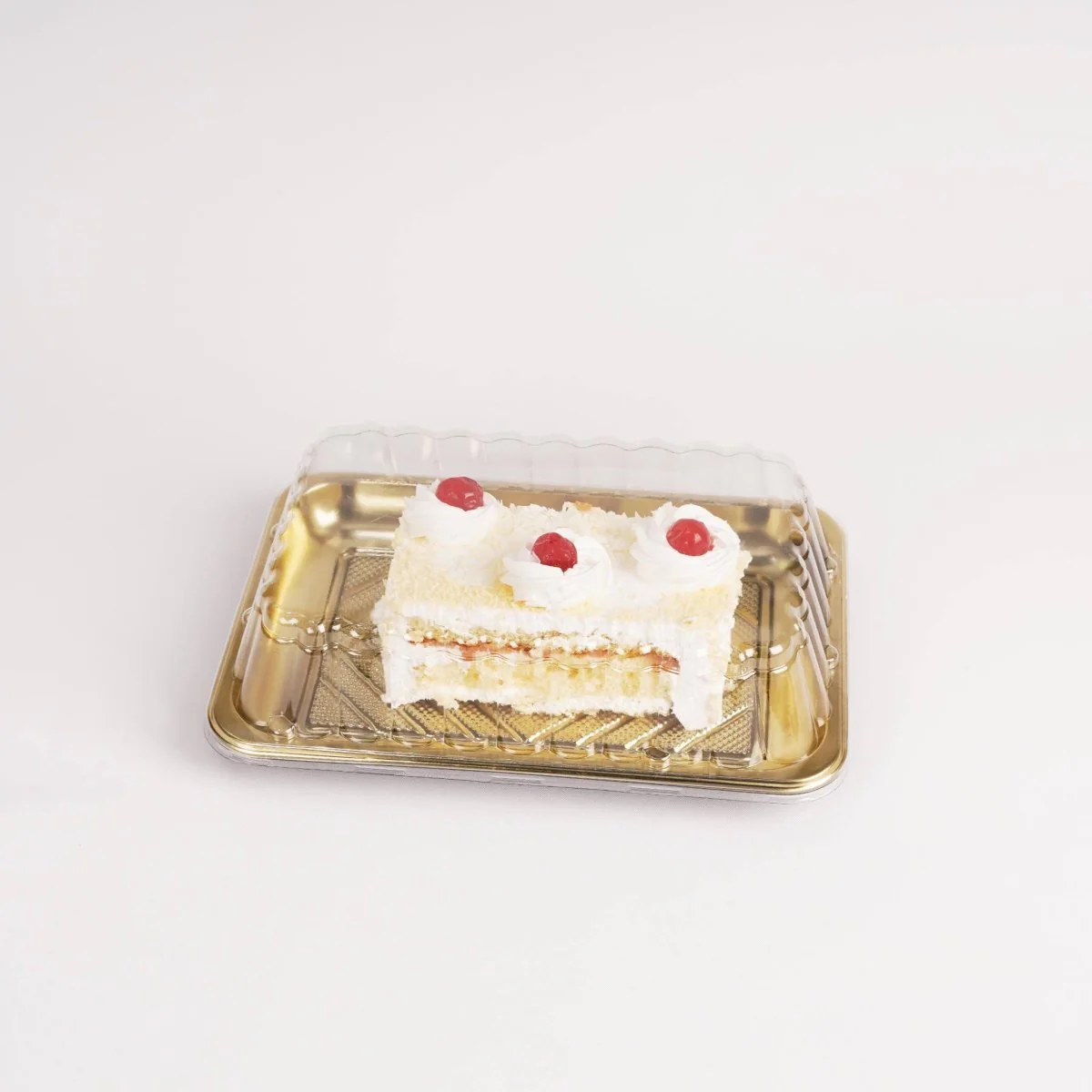 Gold Base Rectangle Cake Container With Lid - Image 2
