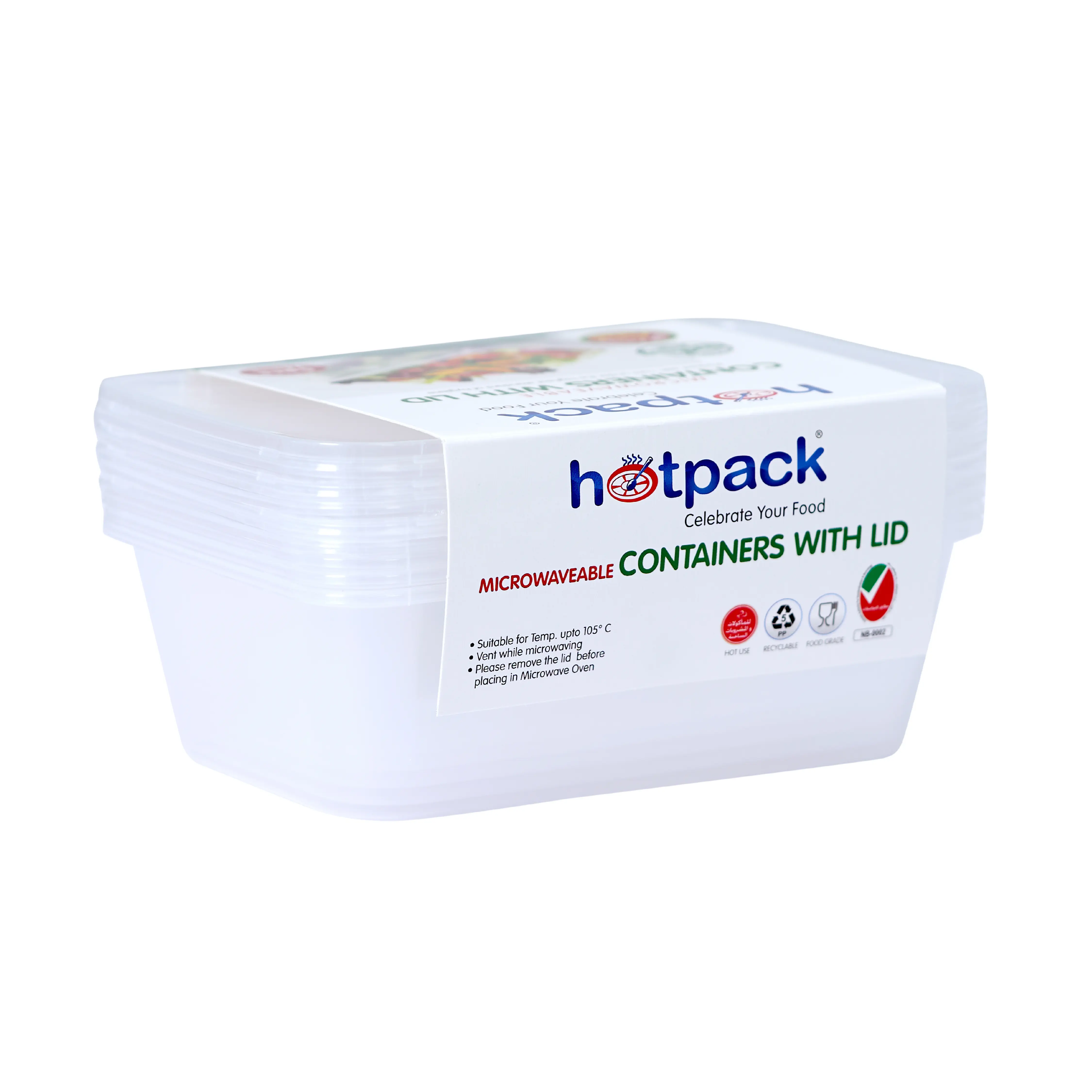 Microwaveable Container 750 ML With Lid 5 Pieces - Image 6