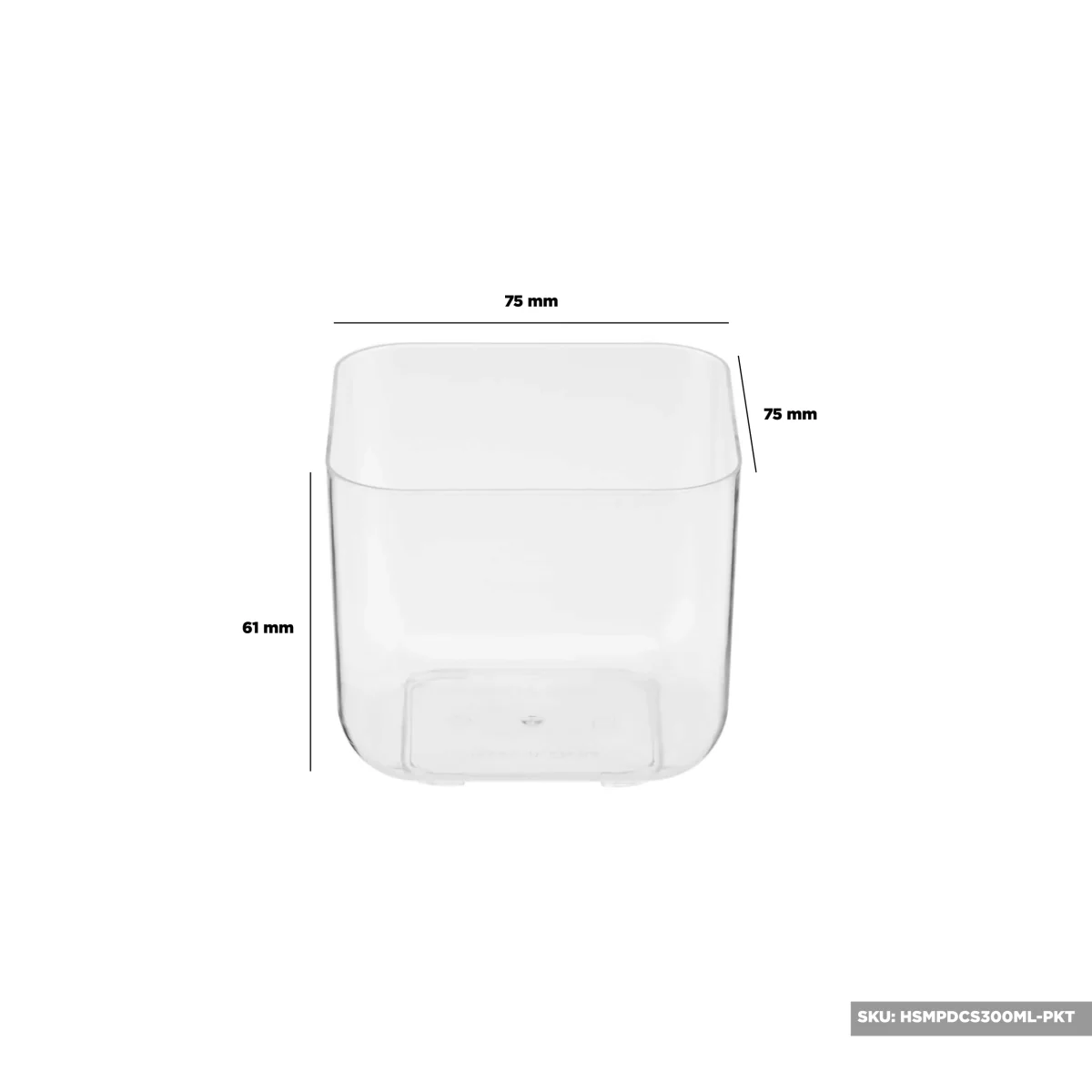 Plastic Clear Square Desert Cup - Image 2