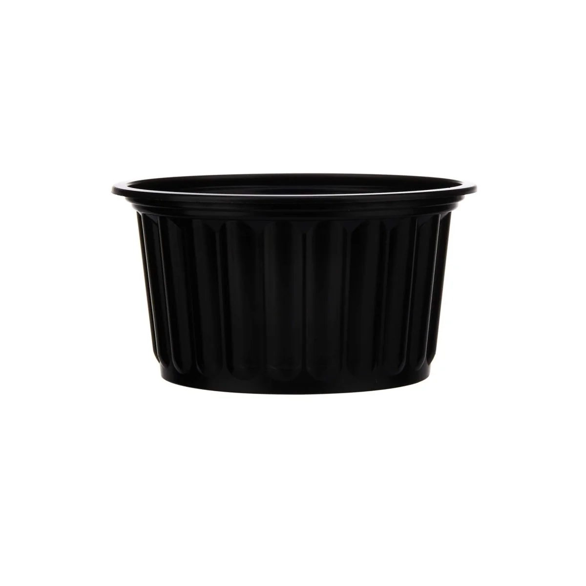 Plastic Ribbed Round Black Container - Image 10