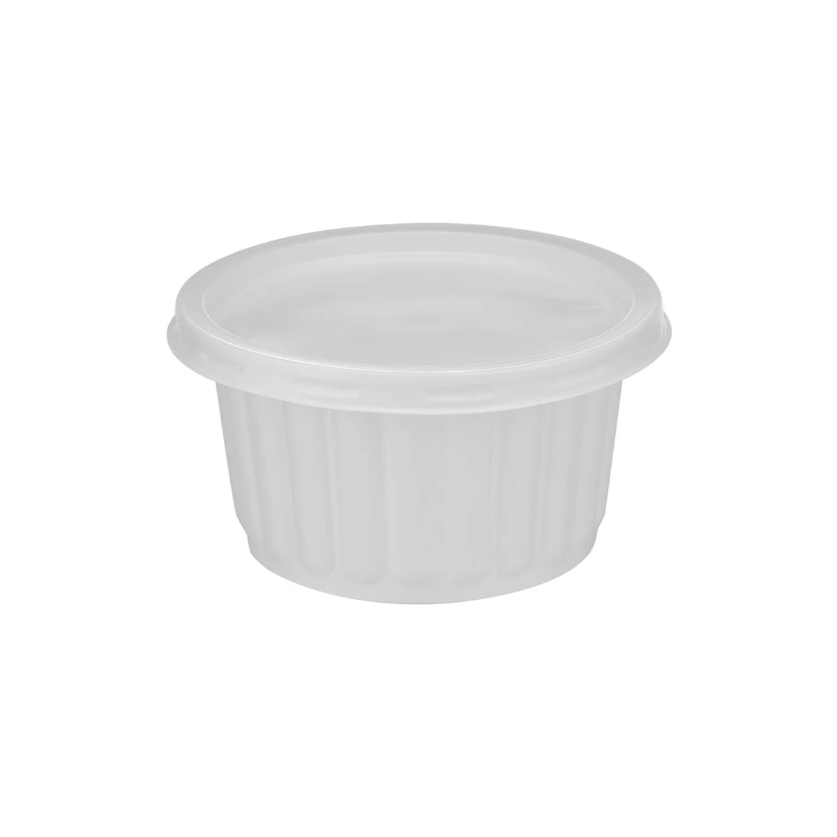 Plastic Ribbed Round Container White - Image 12