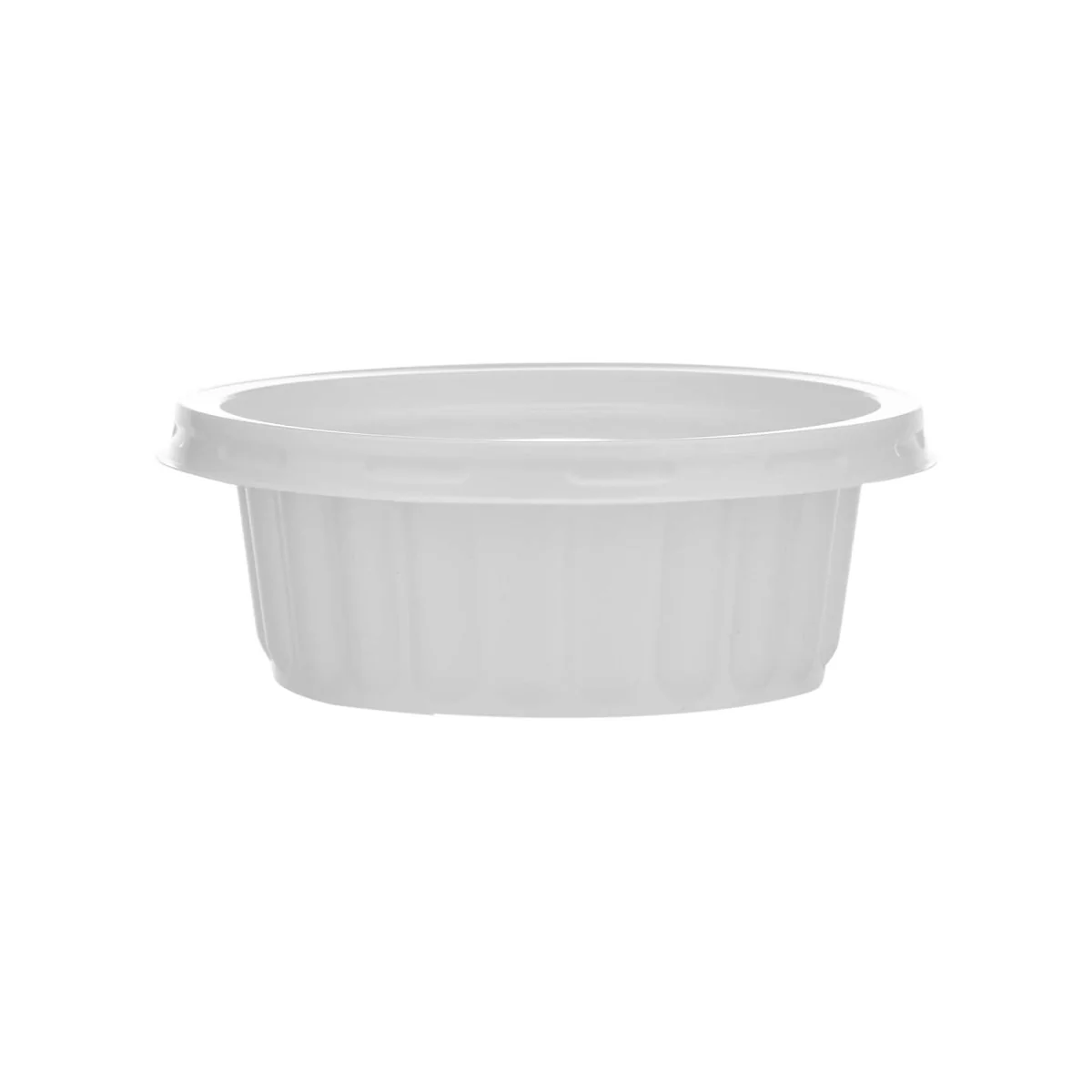 Plastic Ribbed Round Container White - Image 4
