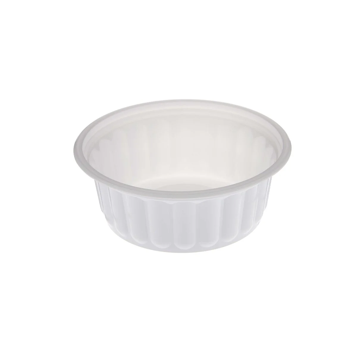 Plastic Ribbed Round Container White - Image 8