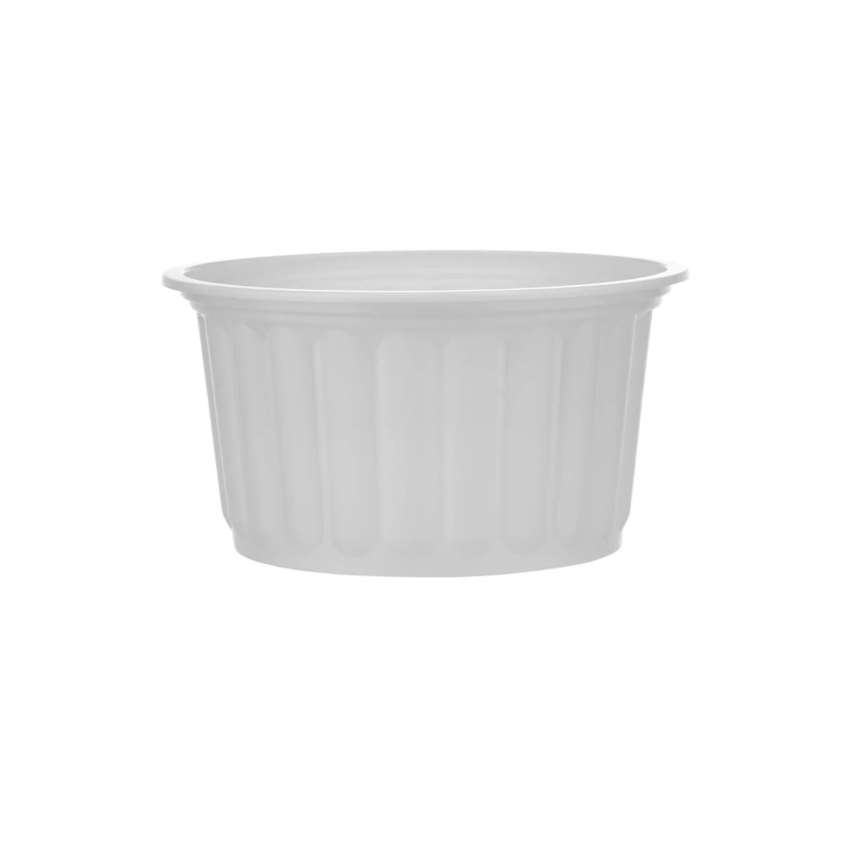Plastic Ribbed Round Container White - Image 9