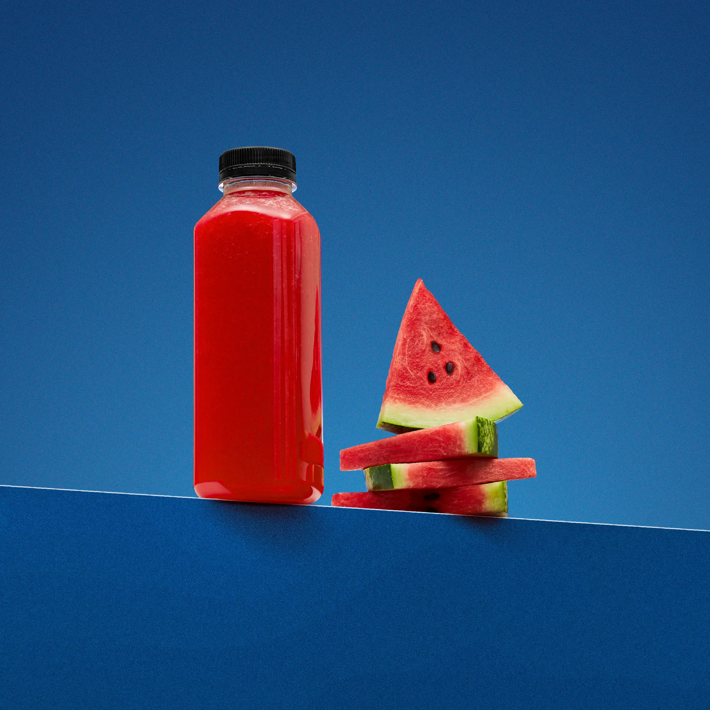 Plastic Square Bottle with Black Cap - Image 5