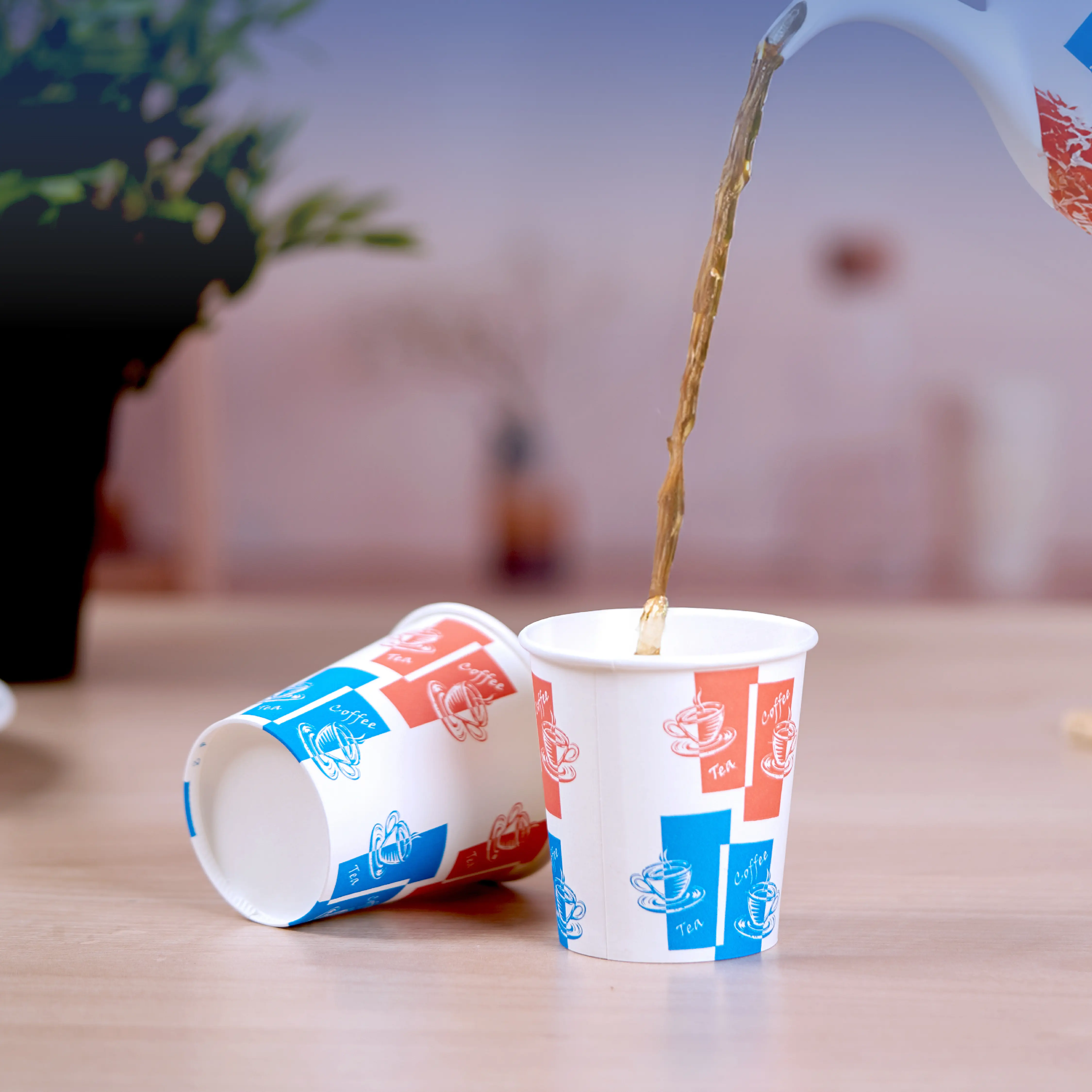 Printed Single Wall Paper Cups 6 oz - Image 2