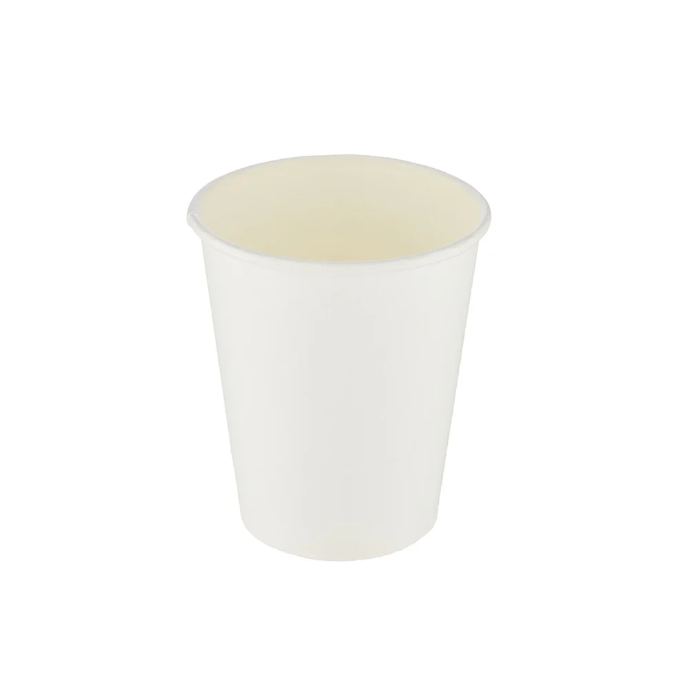 Single Wall White Paper Cup With Black Lid - Image 2