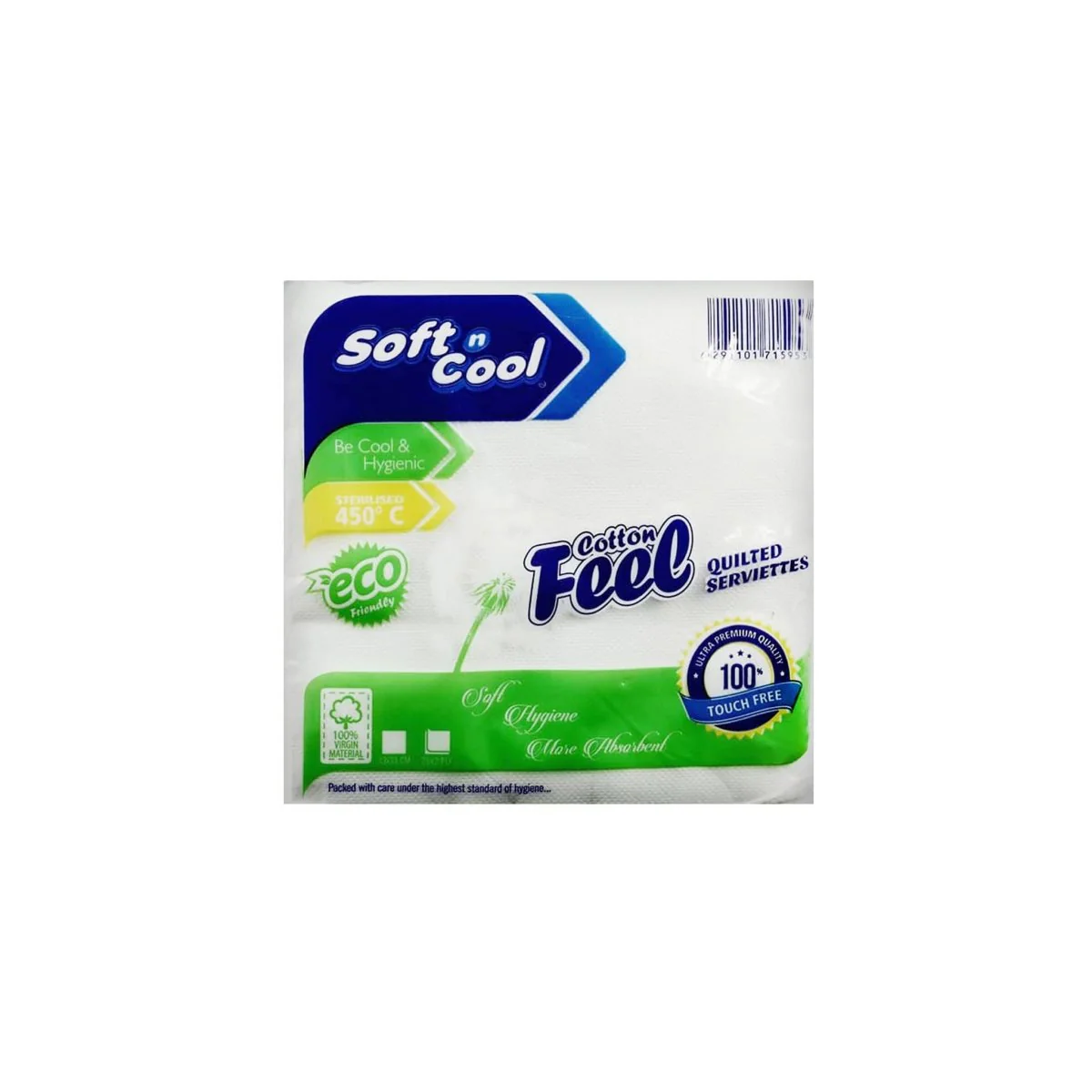 Soft n Cool Cotton Feel Premium Napkin 33 x 33 cm 1000 Pieces