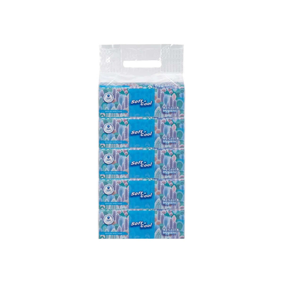 Soft n Cool Facial Tissue Nylon Pack 200 Sheets x 2 ply + 500 ml Soft n Cool Liquid Hand Wash Combo - Image 2