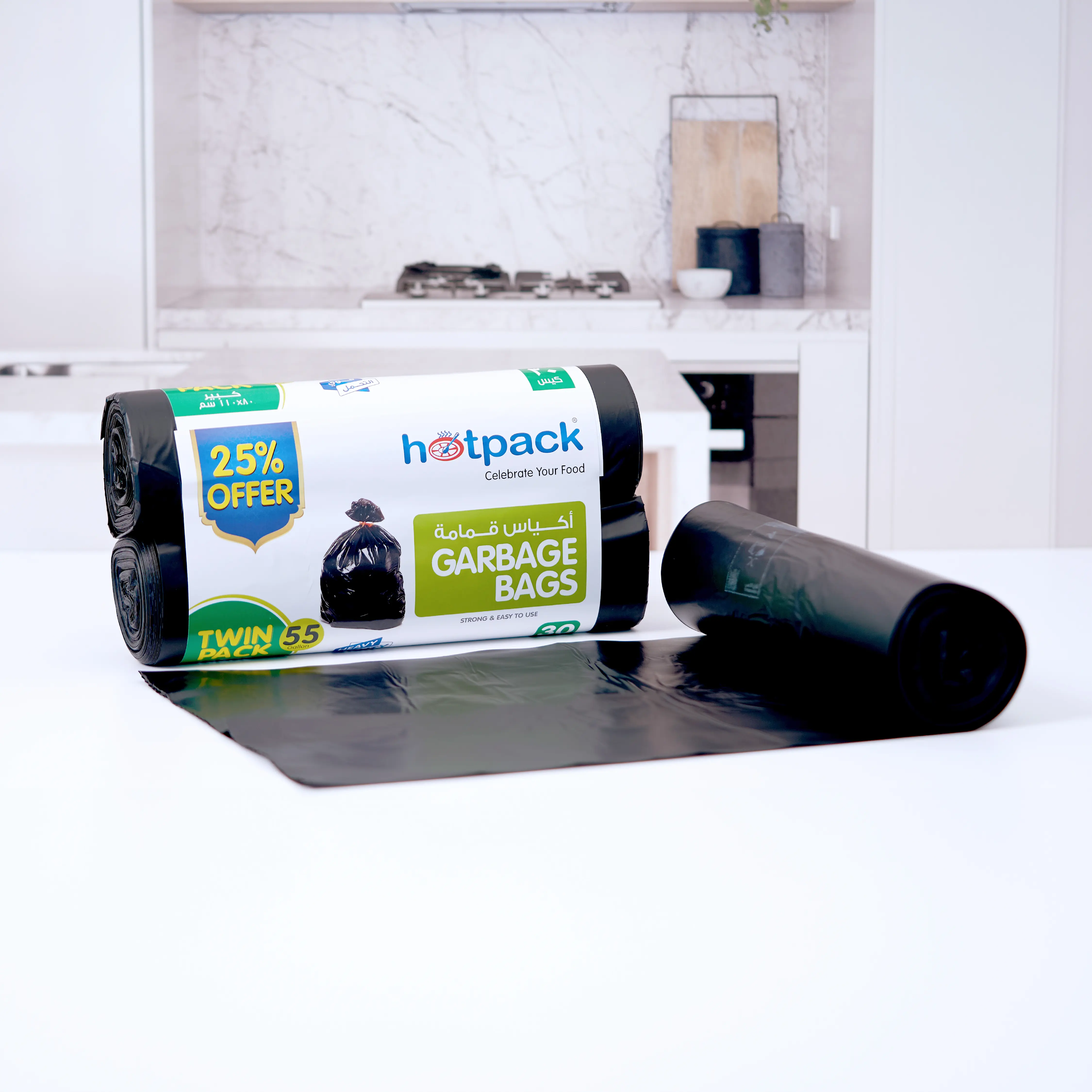 Twin Pack Heavy Duty Garbage Roll Black 80x110cm 55 Gallon 30 Pieces - Image 2