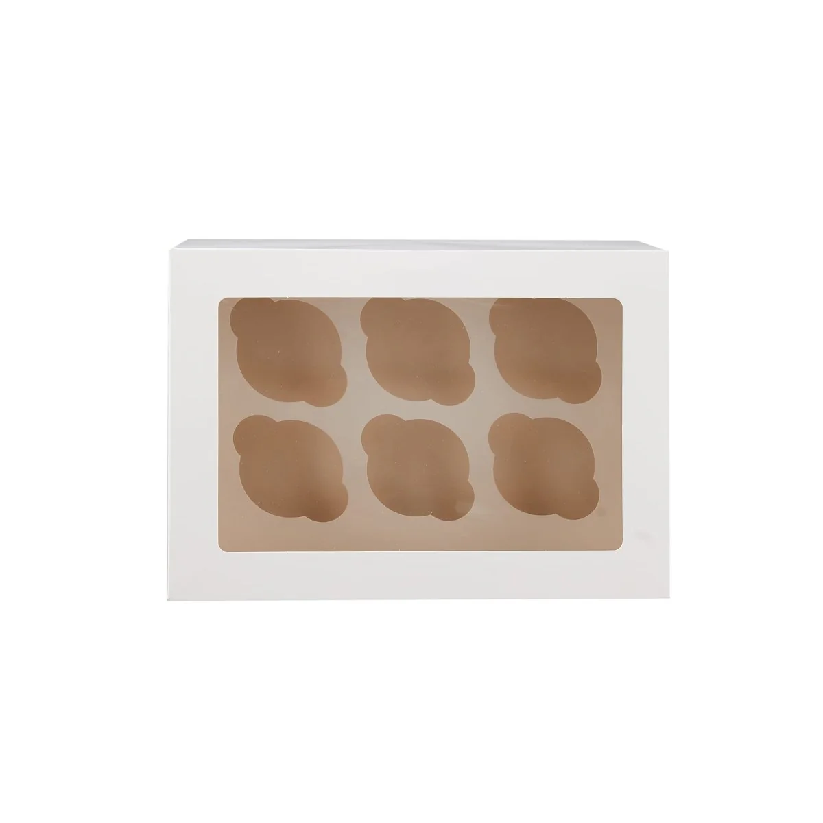 White Cup Cake Box with Inserts