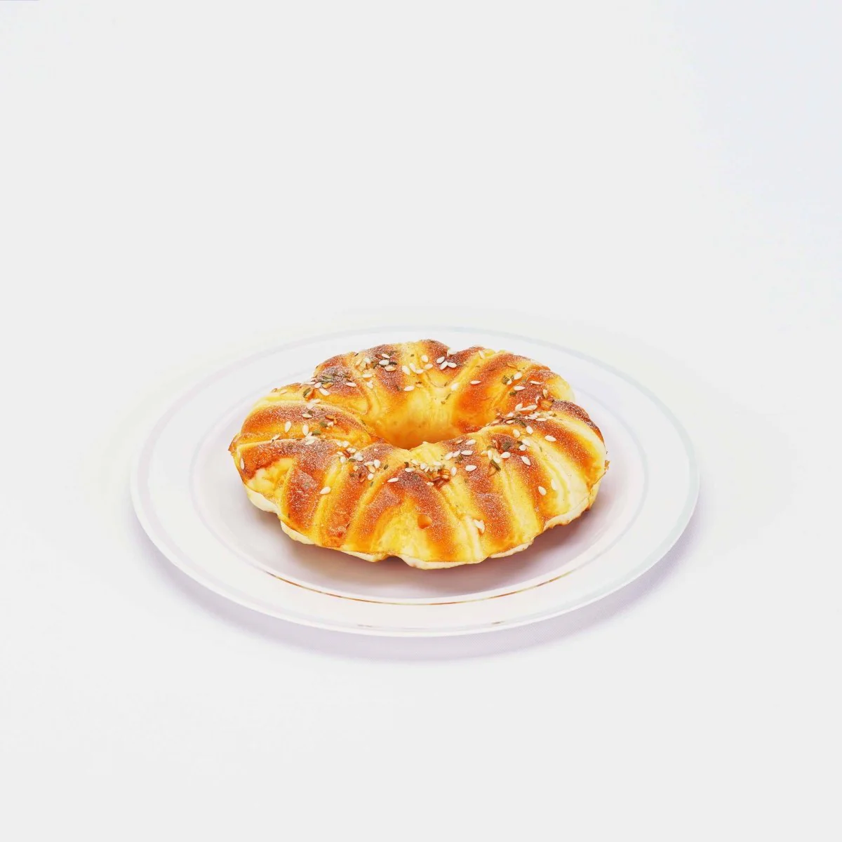 White Round Plate With Silver Rim Design 10 Pieces - Image 2