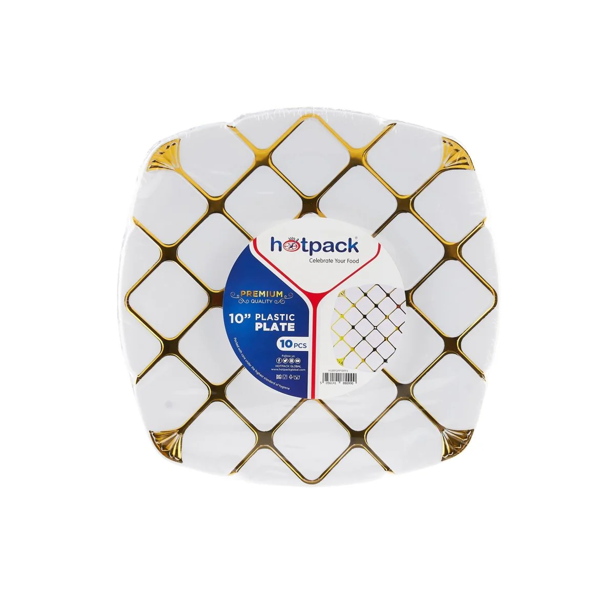 White Square Plate With Silver Rim Design 10 Pieces - Image 4