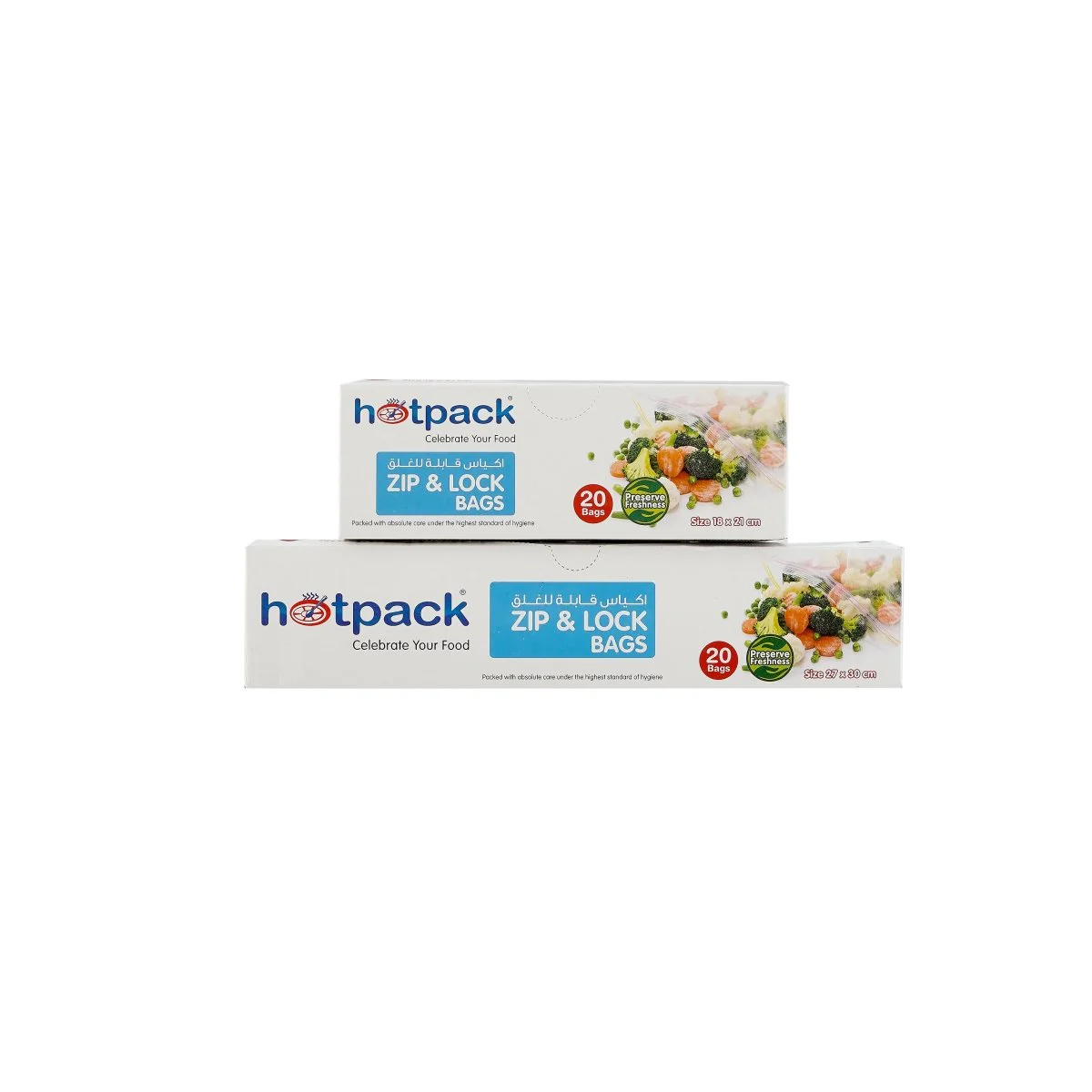 Zip Lock Bag 18 x 21 cm (20 Pieces) + 27 x 30 cm (20 Pieces)